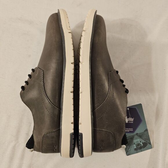 TOMS Men's Navi Water Resistant Smoke‎ Grey Leather Oxford Dress Shoe sz 7 - Picture 12 of 13